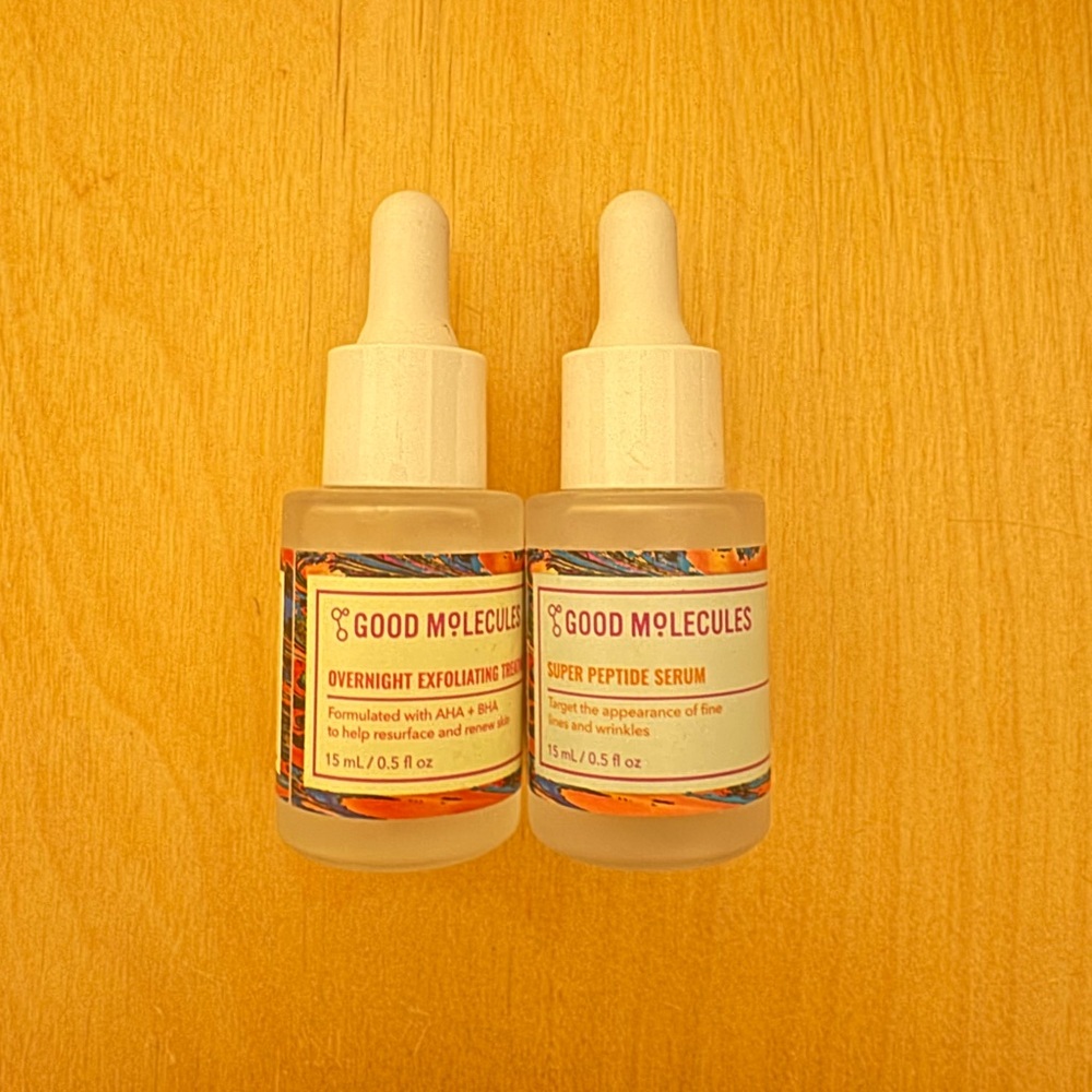 Good Molecules Overnight Exfoliating Treatment and Super Peptide Serum